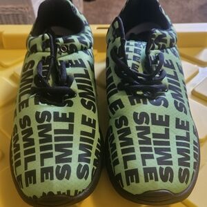 NWOT Men's Green Smile Sneakers